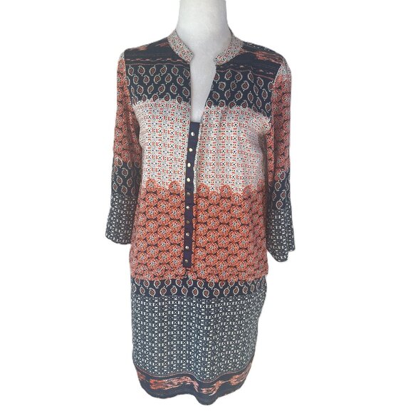 ✌️Zara Boho Paisley Tunic Dress: Eclectic Elegance with a 70's Vibe Size S - Picture 1 of 15